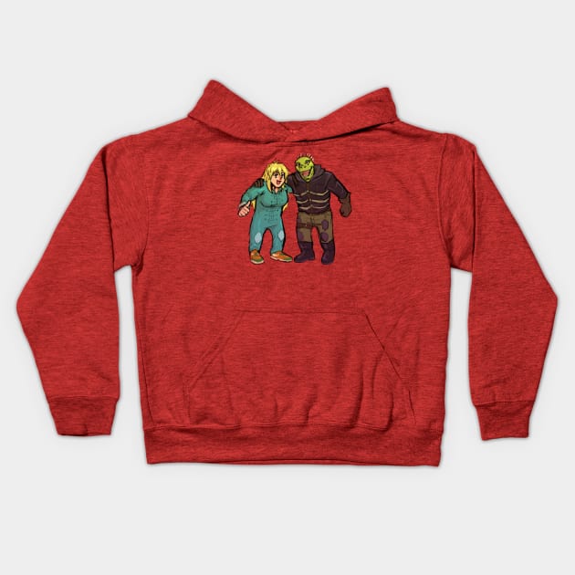 Nikaido and Caiman Dorohedoro Kids Hoodie by ohlain